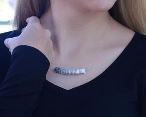 Ombre Dendrite Bar Necklace