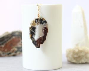 Open Geode Slice Necklace
