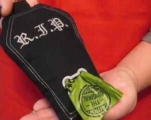 Coffin Shaped dog poop bag holder or treat pouch handcrafted in the USA by A Fur Baby Favorite