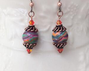 Multicolor swirl earrings