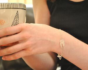 Dainty Herkimer Diamond Bar Bracelet