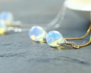 Opalite Gold Filled Threader Earrings