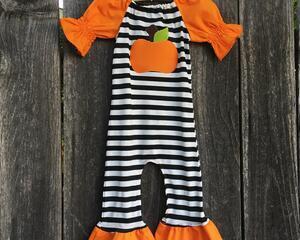 Pumpkin Romper Girl Outfit