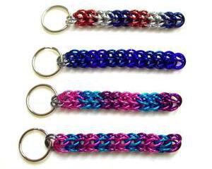 Chainmaille Full Persian Weave Keychain, Assorted Colors