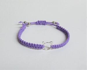 Macrame Bracelet with small cat charm