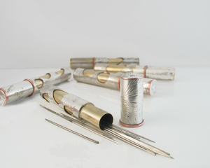 handmade silver sewing needle case