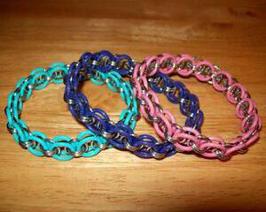 Chainmaille Helm Weave Bracelet, Stretch, Assorted Pastel Colors