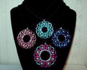 Chainmaille Celtic Wheel Pendant Necklace