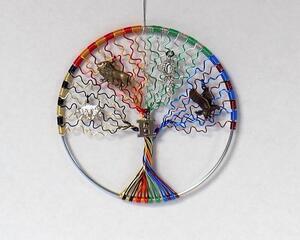 Hogwarts Wire tree sculpture, handmade wall art, wizarding school crest with all house colors by RainbowMaille