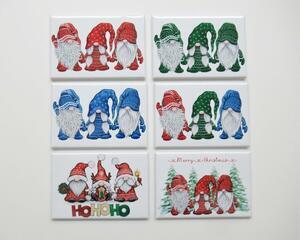 Christmas Gnomes refrigerator magnets