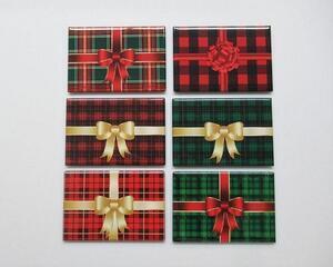 Christmas Plaid refrigerator magnets