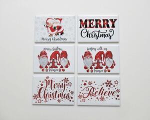 Christmas Refrigerator Magnets, Mr and Mrs Santa