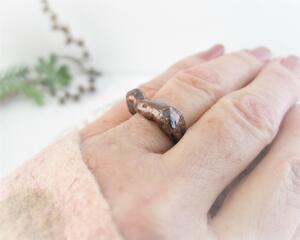 Hand forged solid copper size 5-1/2 ring