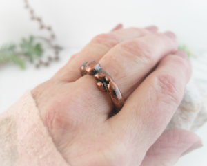 Hand Forged Solid Copper size 7 ring