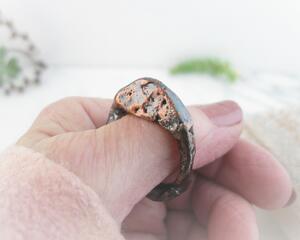 Hand forged solid copper size 12.25 ring