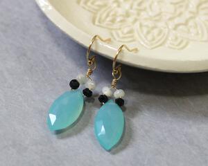 Aqua Chalcedony Drop Earrings
