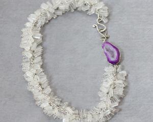 White Crystal Geode Necklace