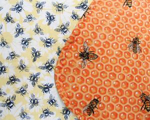 reversible bee print baby bib