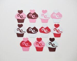 Die Cut Valentine Cupcakes with Hearts