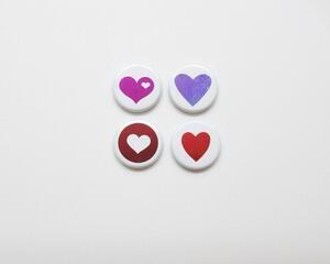 Valentine Hearts Metallic Foil Magnets