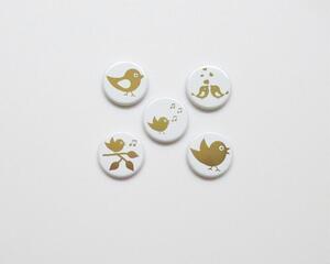Birds Gold Foil Magnets