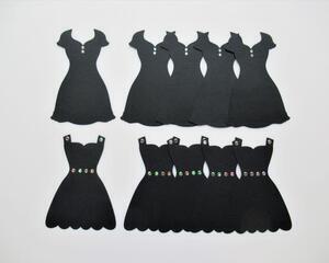Die Cut Little Black Dresses, Smooth Cardstock