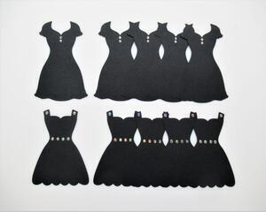 Die Cut Little Black Dresses with Sparkly Buttons, Textured