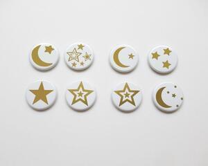 Moon and Stars Gold Foil Magnets