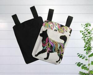 Black Mardi Gras Dogs Training Treat Holder, Large Treat Pouch in Black, Pink, Purple, and Aqua