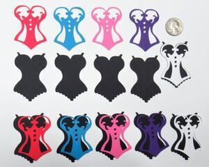 Corset Die Cut Layers, Bold Colors on Black