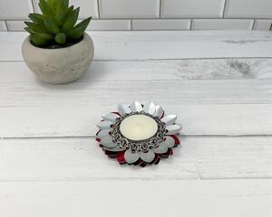 Red and White Candle Holder