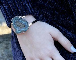 Teal Geode Cuff Bracelet