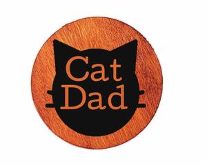 Personalized Wood Cat dad magnet