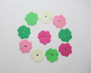 Die cut embossed flowers in botanical colors