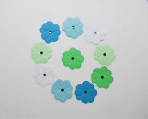 Scrapbook Die Cut Flowers, Minty Fresh Colors