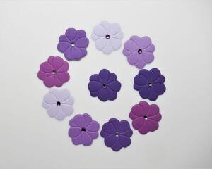 Scrapbook die cut flowers, purple passion