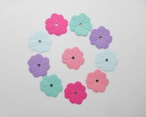 Scrapbook die cut flowers, soda pop colors