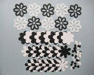 Scrapbook Die Cut Flowers Black and White