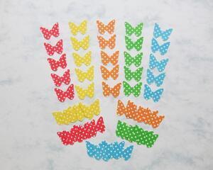 Scrapbook die cut butterflies, polka dots