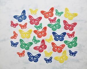 Scrapbook die cut butterflies, primary colors