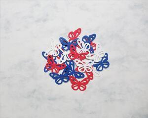 Scrapbook die cut butterflies, red, white, and blue