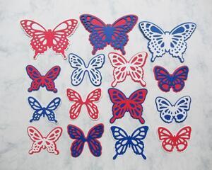 Scrapbook die cut butterflies, Wonderful Wings, red, white, and blue