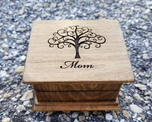 Mom Birthday Gift, tree of life with Mom engraved on top of the music box, choose color and song