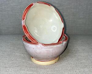 pink split rim bowls