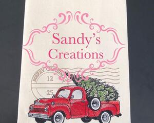 Retro Truck Christmas Tree Tea Towel