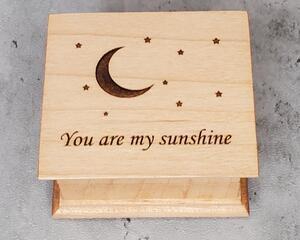 Music box moon and stars with You are my sunshine engraved on top