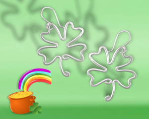 Shamrock_4 leaf clover earrings-silver-aluminum