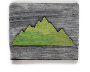 Hand Painted wood Mountain Magnet