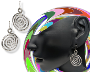 Large Spirlal earrings textured