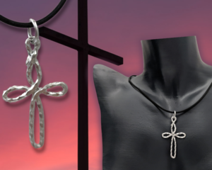 Cross necklace textured pendant by Bendi's